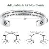 TONY & SANDY Inspirational Bracelets for Women Teen Girls Personalized Gifts for Daughter Granddaughter Mom Sister Friends Stainless Steel Engraved Cuff Birthday Easter Christmas(Fate whispers to the warrior you cannot withstand the storm)