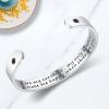 TONY & SANDY Inspirational Bracelets for Women Teen Girls Personalized Gifts for Daughter Granddaughter Mom Sister Friends Stainless Steel Engraved Cuff Birthday Easter Christmas(A – You are my sunshine my only sunshine you make me happy when skies are grey)