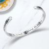 TONY & SANDY Inspirational Bracelets for Women Teen Girls Personalized Gifts for Daughter Granddaughter Mom Sister Friends Stainless Steel Engraved Cuff Birthday Easter Christmas(A – Be brave be strong be badass- Leaf)