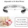 TONY & SANDY Inspirational Bracelets for Women Teen Girls Personalized Gifts for Daughter Granddaughter Mom Sister Friends Stainless Steel Engraved Cuff Birthday Easter Christmas(A – Sun & Moon – You are loved you are valued you are beautiful)