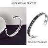 TONY & SANDY Inspirational Bracelets for Women Teen Girls Personalized Gifts for Daughter Granddaughter Mom Sister Friends Stainless Steel Engraved Cuff Birthday Easter Christmas(Keep going – Sun & Moon)