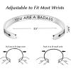 TONY & SANDY Inspirational Bracelets for Women Teen Girls Personalized Gifts for Daughter Granddaughter Mom Sister Friends Stainless Steel Engraved Cuff Birthday Easter Christmas(A – You are a badass)