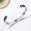 TONY & SANDY Inspirational Bracelets for Women Teen Girls Personalized Gifts for Daughter Granddaughter Mom Sister Friends Stainless Steel Engraved Cuff Birthday Easter Christmas(A – Sun & Moon – She believed she could so she did)