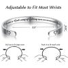 TONY & SANDY Inspirational Bracelets for Women Teen Girls Personalized Gifts for Daughter Granddaughter Mom Sister Friends Stainless Steel Engraved Cuff Birthday Easter Christmas(A – Sister Gifts – A sister is god’s way of making sure we never walk alone)