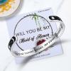 TONY & SANDY Inspirational Bracelets for Women Teen Girls Personalized Gifts for Daughter Granddaughter Mom Sister Friends Stainless Steel Engraved Cuff Birthday Easter Christmas(Wedding Gifts – Sun & Moon – My maid of honor today  my sister forever)