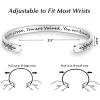 TONY & SANDY Inspirational Bracelets for Women Teen Girls Personalized Gifts for Daughter Granddaughter Mom Sister Friends Stainless Steel Engraved Cuff Birthday Easter Christmas(Leaf – You are loved you are valued you are beautiful)