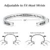 TONY & SANDY Inspirational Bracelets for Women Teen Girls Personalized Gifts for Daughter Granddaughter Mom Sister Friends Stainless Steel Engraved Cuff Birthday Easter Christmas(A – Sister Gift – Not sisters by blood but sisters by heart)