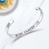 TONY & SANDY Inspirational Bracelets for Women Teen Girls Personalized Gifts for Daughter Granddaughter Mom Sister Friends Stainless Steel Engraved Cuff Birthday Easter Christmas(A – F@ck Cancer)
