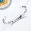 TONY & SANDY Inspirational Bracelets for Women Teen Girls Personalized Gifts for Daughter Granddaughter Mom Sister Friends Stainless Steel Engraved Cuff Birthday Easter Christmas(A – Be brave be strong be badass)