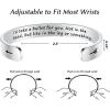 TONY & SANDY Inspirational Bracelets for Women Teen Girls Personalized Gifts for Daughter Granddaughter Mom Sister Friends Stainless Steel Engraved Cuff Birthday Easter Christmas(I’d take a bullet for you not in the head but like in the leg or something)