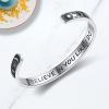 TONY & SANDY Inspirational Bracelets for Women Teen Girls Personalized Gifts for Daughter Granddaughter Mom Sister Friends Stainless Steel Engraved Cuff Birthday Easter Christmas(A – Sun & Moon – Believe in you like i do)