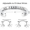 TONY & SANDY Inspirational Bracelets for Women Teen Girls Personalized Gifts for Daughter Granddaughter Mom Sister Friends Stainless Steel Engraved Cuff Birthday Easter Christmas(A – Graduation Gifts – Be fearless)