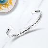 TONY & SANDY Inspirational Bracelets for Women Teen Girls Personalized Gifts for Daughter Granddaughter Mom Sister Friends Stainless Steel Engraved Cuff Birthday Easter Christmas(A Wise Woman Once Said f**k This s**t and she Lived Happily Ever After)