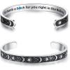 TONY & SANDY Inspirational Bracelets for Women Teen Girls Personalized Gifts for Daughter Granddaughter Mom Sister Friends Stainless Steel Engraved Cuff Birthday Easter Christmas(A – Friend Gifts – Sun & Moon – I’d shank a b@tch for you right in the kidney)
