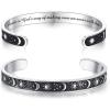 TONY & SANDY Inspirational Bracelets for Women Teen Girls Personalized Gifts for Daughter Granddaughter Mom Sister Friends Stainless Steel Engraved Cuff Birthday Easter Christmas(A – Sister Gifts – Sun & Moon – A sister is god’s way of making sure we never walk alone)