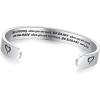 TONY & SANDY Inspirational Bracelets for Women Teen Girls Personalized Gifts for Daughter Granddaughter Mom Sister Friends Stainless Steel Engraved Cuff Birthday Easter Christmas(A – Be strong when you are weak be brave when you are scared be humble…)