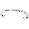 TONY & SANDY Inspirational Bracelets for Women Teen Girls Personalized Gifts for Daughter Granddaughter Mom Sister Friends Stainless Steel Engraved Cuff Birthday Easter Christmas(A – Because I f@cking sparkle)