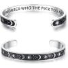 TONY & SANDY Inspirational Bracelets for Women Teen Girls Personalized Gifts for Daughter Granddaughter Mom Sister Friends Stainless Steel Engraved Cuff Birthday Easter Christmas(A – Sun & Moon – Remember who the f you are bracelet)