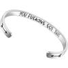 TONY & SANDY Inspirational Bracelets for Women Teen Girls Personalized Gifts for Daughter Granddaughter Mom Sister Friends Stainless Steel Engraved Cuff Birthday Easter Christmas(A – You got this)