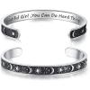 TONY & SANDY Inspirational Bracelets for Women Teen Girls Personalized Gifts for Daughter Granddaughter Mom Sister Friends Stainless Steel Engraved Cuff Birthday Easter Christmas(A – Sun & Moon – Beautiful girl you can do hard things)