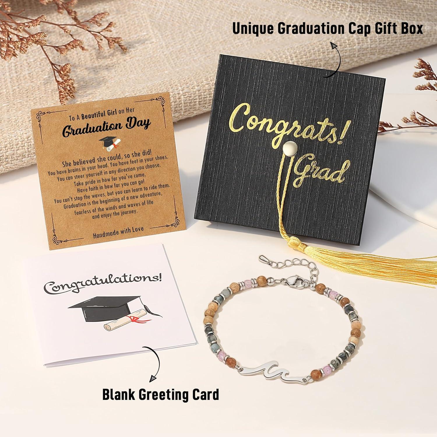 imageTONY amp SANDY Graduation Gifts for Her 2026 Graduation Decorations Cross Bracelets for Women Girls Middle High School College Graduates With Graduation Cap Box and Meaningful CardsGraduation Wave