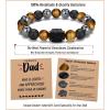 TONY & SANDY Valentines Day Gifts for Him, Natural Stone Bracelets for Men, Boys, Son, Grandson, Nephew, Boyfriend, Dad, Step Dad – Birthday Christmas Easter Gifts for Teens Boys Men Adults(To My Dad)