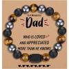 TONY & SANDY Valentines Day Gifts for Him, Natural Stone Bracelets for Men, Boys, Son, Grandson, Nephew, Boyfriend, Dad, Step Dad – Birthday Christmas Easter Gifts for Teens Boys Men Adults(To My Dad)
