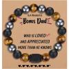 TONY & SANDY Valentines Day Gifts for Him, Natural Stone Bracelets for Men, Boys, Son, Grandson, Nephew, Boyfriend, Dad, Step Dad – Birthday Christmas Easter Gifts for Teens Boys Men Adults(To My Step Dad)