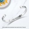 TONY & SANDY Inspirational Bracelets for Women Teen Girls Personalized Gifts for Daughter Granddaughter Mom Sister Friends Stainless Steel Engraved Cuff Birthday Easter Christmas(A – Love You More)