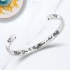 TONY & SANDY Inspirational Bracelets for Women Teen Girls Personalized Gifts for Daughter Granddaughter Mom Sister Friends Stainless Steel Engraved Cuff Birthday Easter Christmas(A – Love you to the moon and back)