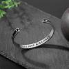 TONY & SANDY Inspirational Bracelets for Women Teen Girls Personalized Gifts for Daughter Granddaughter Mom Sister Friends Stainless Steel Engraved Cuff Birthday Easter Christmas(A – Sun & Moon – You are a badass)
