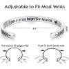 TONY & SANDY Inspirational Bracelets for Women Teen Girls Personalized Gifts for Daughter Granddaughter Mom Sister Friends Stainless Steel Engraved Cuff Birthday Easter Christmas(A – Memorial gifts – A piece of my heart is in heaven)