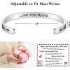TONY & SANDY Inspirational Bracelets for Women Teen Girls Personalized Gifts for Daughter Granddaughter Mom Sister Friends Stainless Steel Engraved Cuff Birthday Easter Christmas(A – Love You More)