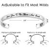 TONY & SANDY Inspirational Bracelets for Women Teen Girls Personalized Gifts for Daughter Granddaughter Mom Sister Friends Stainless Steel Engraved Cuff Birthday Easter Christmas(A – Love you to the moon and back)