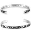 TONY & SANDY Inspirational Bracelets for Women Teen Girls Personalized Gifts for Daughter Granddaughter Mom Sister Friends Stainless Steel Engraved Cuff Birthday Easter Christmas(A – Wave Bracelet – You are loved you are valued …)