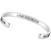 TONY & SANDY Inspirational Bracelets for Women Teen Girls Personalized Gifts for Daughter Granddaughter Mom Sister Friends Stainless Steel Engraved Cuff Birthday Easter Christmas(A – Love You More)